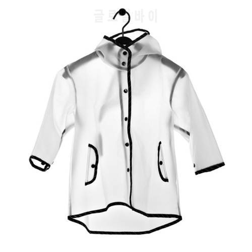 Fashion Boy Girl Children Raincoat Tassel Hooded Waterproof EVA Clothing Transparent Raincoat Kids Hat Clear Rain Coat Rainwear