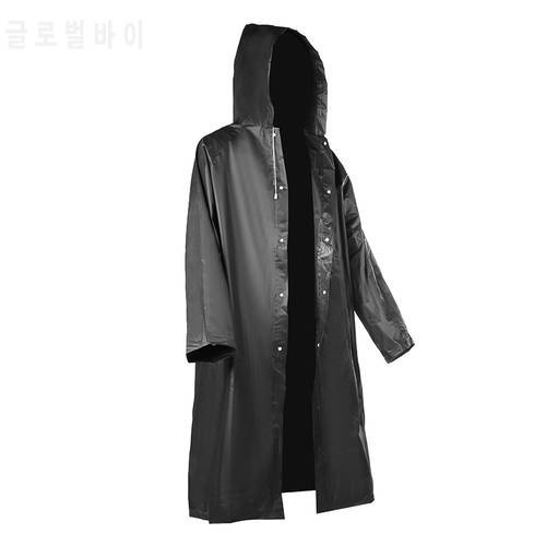 High Quality Rain Coat Cover Outdoor Raincoat Black EVA Cloth Long Rain Poncho Rainwear With Hat Waterproof For Men Women