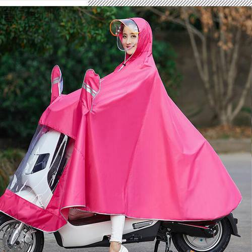 Electric car motorcycle single double raincoat increase thickened double hat brim Oxford raincoat poncho battery car poncho
