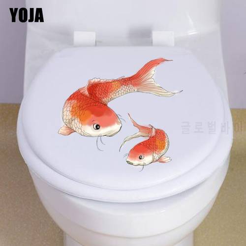 YOJA 23*20CM Family Fish Toilet Wall Sticker Decal Home Decoration Modern Art T3-0795