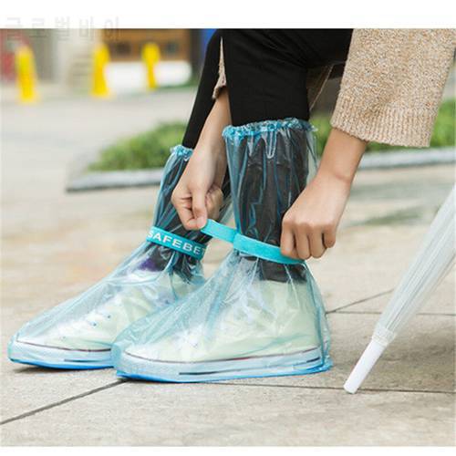 1 Pairs Waterproof Thick Plastic Reusable Rain Polypropylene Shoe Covers High-Top Anti-Slip For Women and Men
