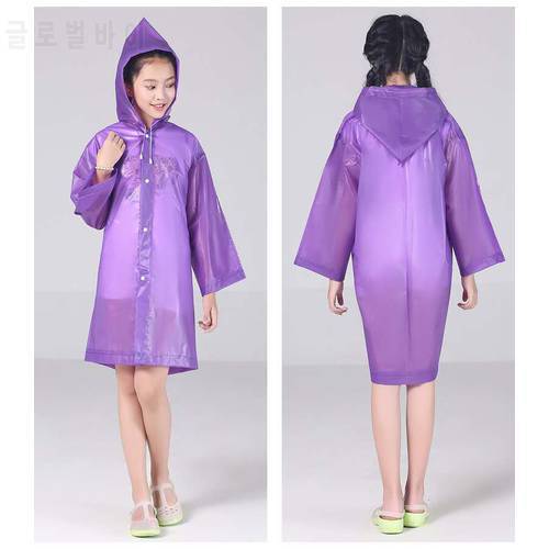 Keconutbear Fashion EVA Children Raincoat Thickened Waterproof Rain Coat Kids Clear Transparent Tour Waterproof Rainwear Suit