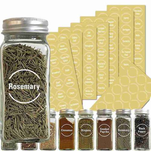 144/274/132pcs Kitchen Jars Bottle Container Label Various Food Label Clear Stickers Food Jar Labels for Pantry Spice Stickers