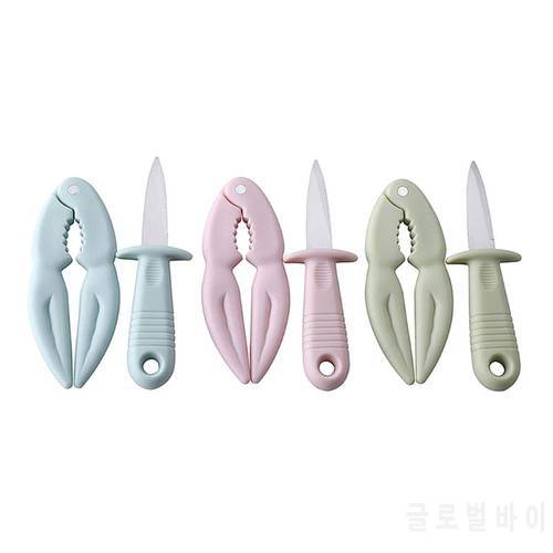 2pcs/set Oyster Knife Sharp-edged Lobster Crab Calmp Pliers Shell Seafood Opener Tool Kit Multifunction Kitchen Utility Tools