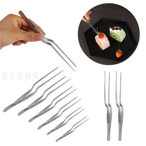 1PC Stainless Steel Food Tweezer Cake Seafood Tools BBQ Clip Barbecue Tongs Chef Plating Tool Kitchen Restaurant Supplies