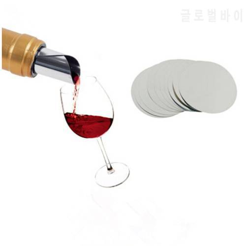 10pcs/set Foldable Wine Pourer Pack Leak-proof Aluminum Foil Silver Wine Pourer Stop Pouring Disk Pour Spout Pack Bar Tools