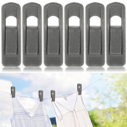 10pcs/set Artifical Velvet Flocked Non Slip Hanger Coat Clips Useful Clothes Clip Drying Racks Durable Eco-friendly Windproof