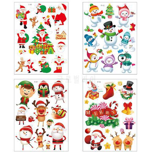 24x32cm Christmas Static Sticker Shop Window New Year 2023 Gift Christmas Decorations for Home Ornaments Xmas Noel Navidad Decor