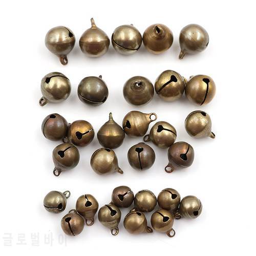 10/12/14cm 10pcs Bronze Metal Jingle Bells Loose Beads Festival Party Decoration/Christmas Tree Decorations/DIYCrafts Access