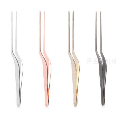 1PC Stainless Steel Tweezer Plating Food Tweezer BBQ Clip Barbecue Tongs Serving Presentation Kitchen Tool Chef Cooking Supplies
