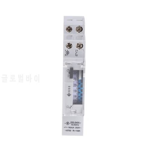 Mechanical 24 Hours Programmable Din Rail Timer Switch Relay 110-240V 16A