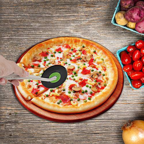 Pizza Cutter Creative Slicer Record Player Vinyl New CD Record Design Pizza Wheels Cutter Roller Knife Pizza Tools