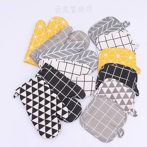 Non-slip Cotton Fashion Kitchen Cooking Microwave Gloves Baking Oven Mitts