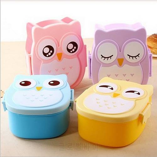 Cartoon Owl Shaped Bento Box Lunch Box For Kids Child Portable Food Container With Spoon Student Food Storage Box Outdoor Picnic