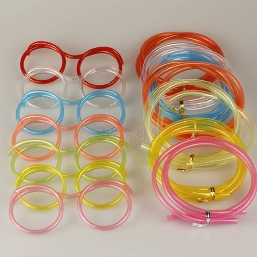 Funny Soft Glasses Straw Unique Flexible Drinking Tube Kids Party Accessories Crazy Diy Straws for Birthday Party Supplies