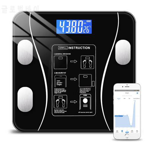 Smart Body Fat Scale Connection Bluetooth Electronic Weight Scale Body Composition Analyzer Bascula Digital Bathroom Floor Scale