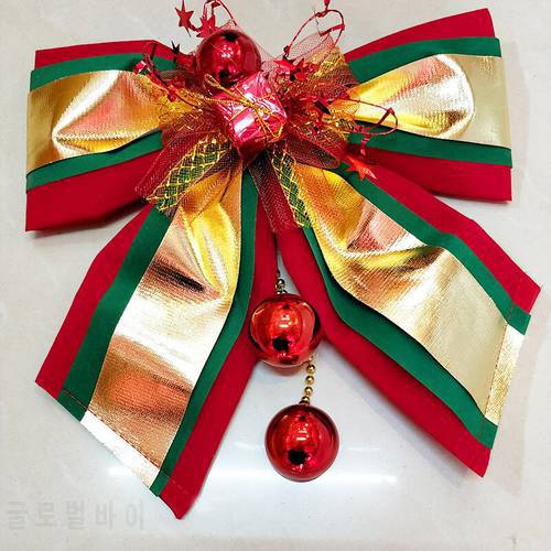 Christmas Bow Bell Accessories Christmas Ball Christmas Tree Top Decoration Ornaments Xmas Festival Props Decoration