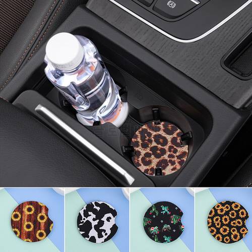 New 1/2Pcs Non-Slip Drink Coaster Insulation Pad Neoprene Car Cup Mat Flower Teacup Pad Home Kitchen Decor Accessories