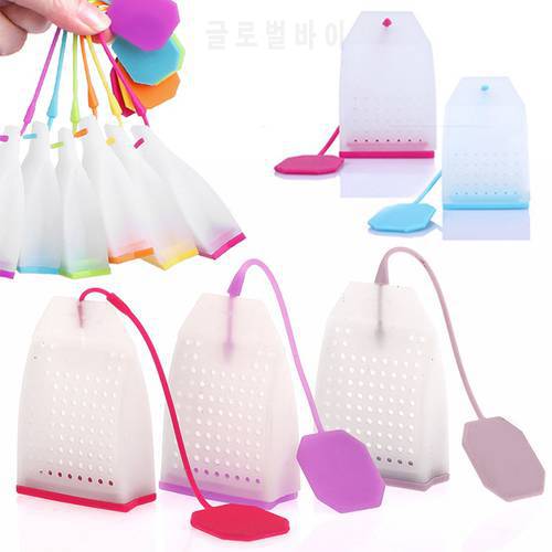 1PC Bag Style Silicone Tea Strainer Herbal Spice Infuser Filter Diffuser Kitchen Coffee Tea Tools Kitchen Supplies Random Color