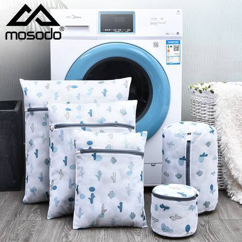 Mosodo Thick Laundry Bags In Washing Machine Net Underwear Bra Mesh Bag Not Deformed 5 Pieces Set Printing Bust Wash Bag