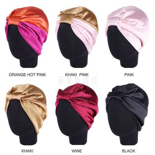 Silk Salon Bonnet Women Sleep Shower Cap Bath Towel Hair Dry Quick Elastic Hair Care Bonnet Head Wrap Hat