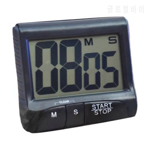 Large LCD Digital Screen Kitchen Timer Bell Count-Down Back Stand Clock Loud Alarm