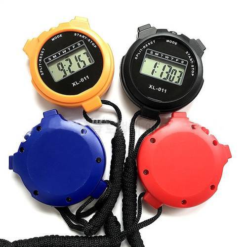 1pcs ABS Waterproof Digital Professional Handheld LCD Chronograph Handheld Sports Stopwatch Timer Stop Watch with String Alarm