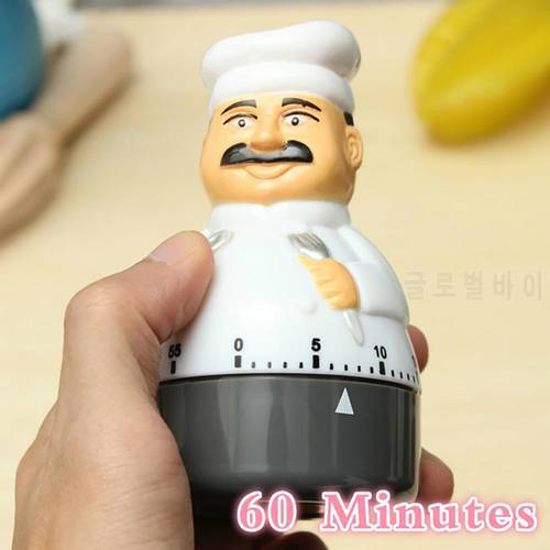 Funny Uncle Chef Kitchen Timer Plastic Mechanical 60 Minutes Cooking Alarm Bell