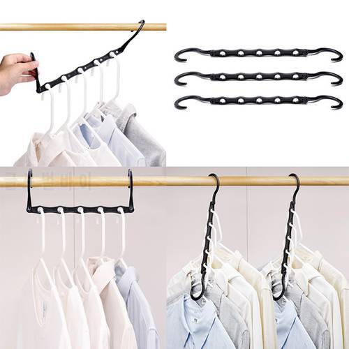 5-hole Clothes Hanger Organizer Space Saving Hanger Multi-function Folding Hangers Drying Racks Scarf Clothes Storage Household