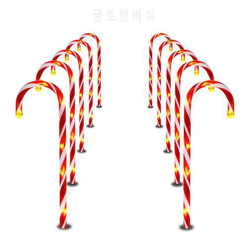 Christmas Candy Cane Pathway Lights Christmas/New Year Holiday Lights Outdoor Garden Home Decorations Light Navidad 2022 Lights