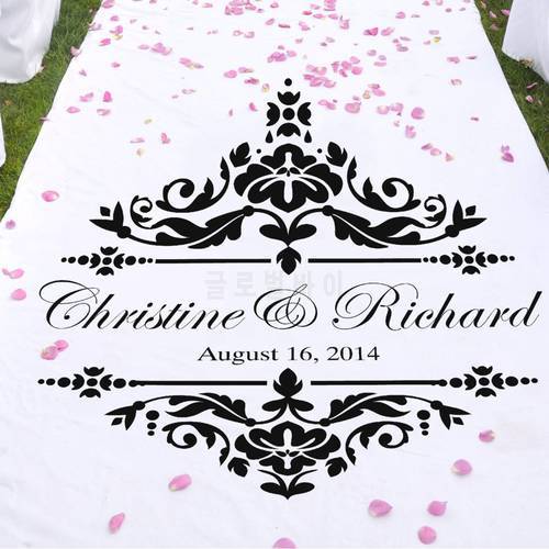 Personalized Vinyl Sticker For Aisle Runners, Table Runners Or Signs Wedding Runner Decals Waterproof Self-adhesive WD36