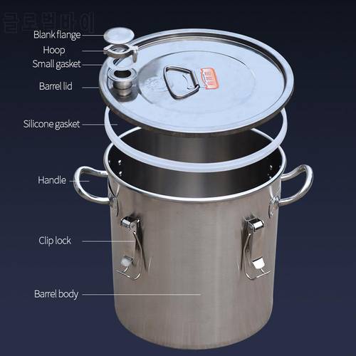 New 201/304 stainless steel fermentation barrel Single/Double bottom sealed barrel home brewing liquor rice flour storage barrel