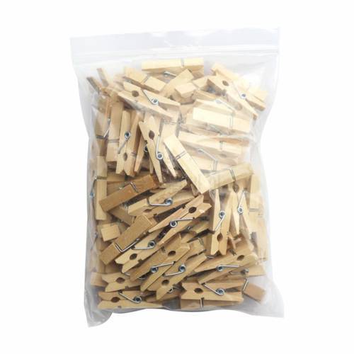 Small Wooden Clip 100 Pcs Wood Clips Small Clips Diy Photo Clips Snack Clips 2.5-3.5-4.5-6Cm Hardwood Clothespins
