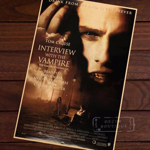 Interview with the Vampire Film Classic Vintage Retro Canvas Alloy Wood Frame Poster Wall Home Bar Posters Home Decor Gift