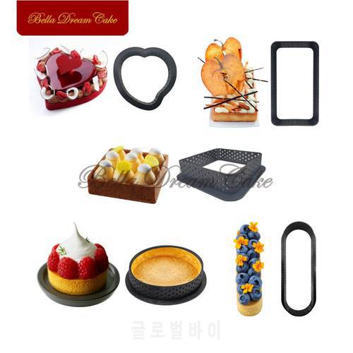 1/2/4/6/8pcs Mousse Mould French Dessert Plastic Seamless Tart Ring Perforated Cake Mousse Circle Cake Decorating Tool Bakeware