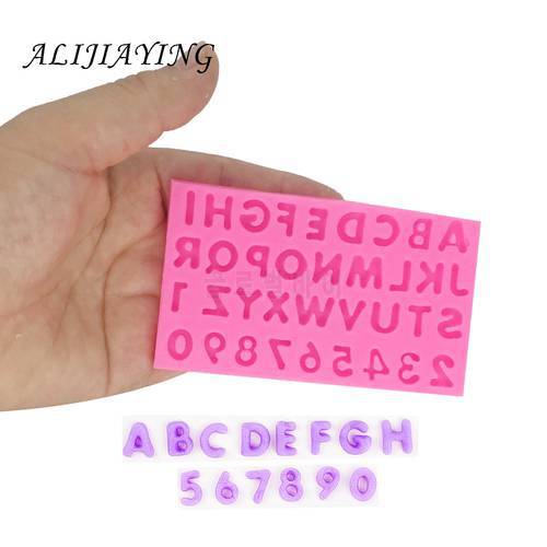 DIY Number letter Fondant Silicone Mould Cake Decoration Sugar Tools Baking Sugarcraft chocolate clay Mold D1399