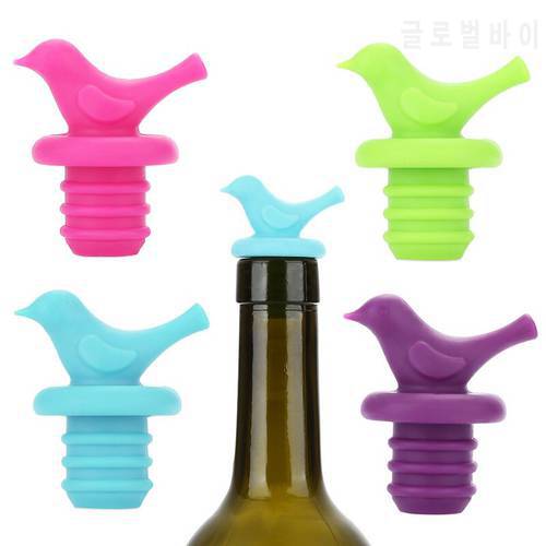 1PC Creative Bird Design Wine Stopper Silicone Wine Cork Stopper Plug Cover Bottle Caps Bottle Stopper Wine Pourer Stoppers