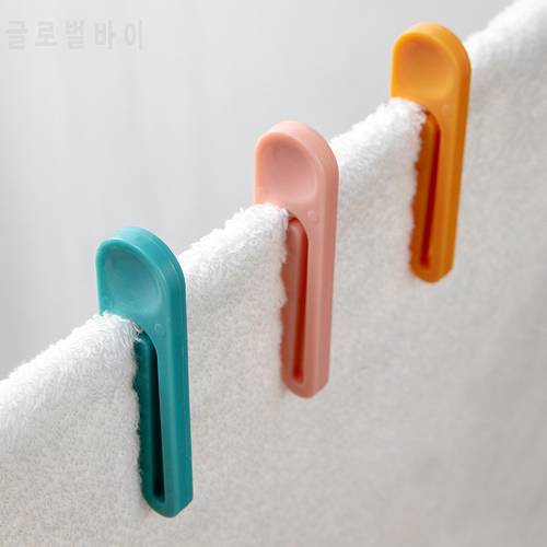 10pcs Plastic Clothespin Craft Clips Portable Windproof Anti-Buckle Hanger Socks For Clothes Quilt Drying Random Color