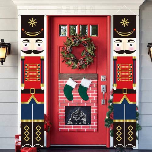 Christmas Nutcracker Soldier Door Hanging Banner Merry Christmas Decorations for Home 202 Navidad Noel Gifts Happy New Year 2022