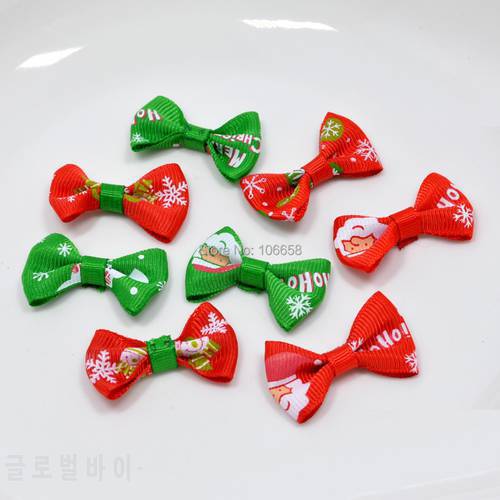 50Pcs/lot 40MM Small Christmas Ribbon Pet Bowknot Craft ONLY BOW NO CLIPS DIY Bow Wedding Decor Hair Accessories