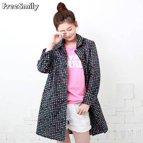 Japanese Colorful Polka Dot Raincoat Ladies Cute Poncho Fashion Polka Dot Thin Adult Trench Coat Thin Coat Light