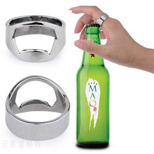 1 Pcs Stainless Steel Ring Opener Multi-function Mini Bottle Opener Portable Ring Beer Bottle Opener Kitchen Gadgets Bar Tools