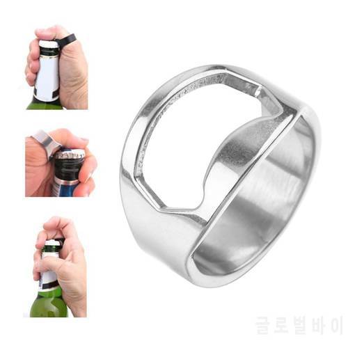 Portable Ring Bottle Opener Kitchen Stainless Steel Beer Bottle Opener Colorful Finger Bottle Opener for Party Kitchen Gadgets