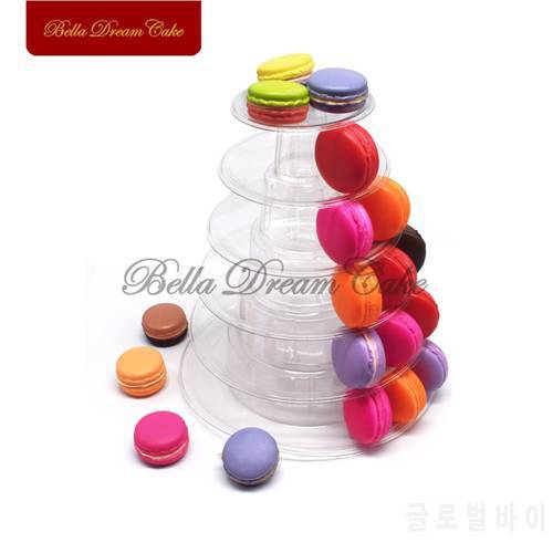 6-Tiers Macaron Display Stand Cupcake Tower Rack Cake Stands PVC Tray For Wedding Birthday Cake Decorating Tools Bakeware