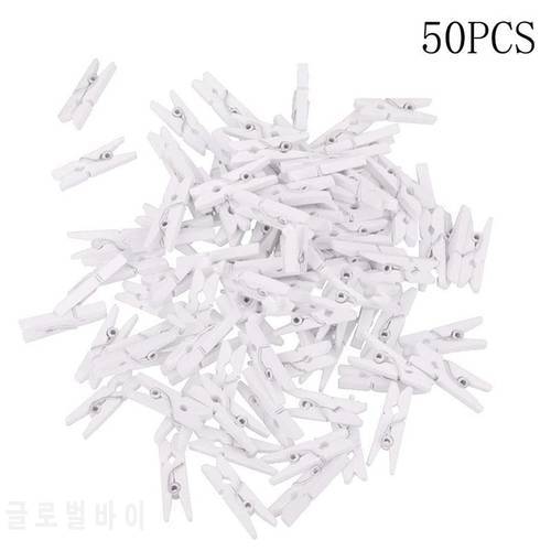 50PCS Mini Wooden Clothes Pegs Natural Wooden Clothes Photo Paper Peg Pin Clothespin Clips School Office Decoration Clips Pegs