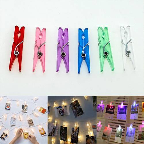 20pcs Colorful Spring Hanging Clips Clamps Plastic Clothes Line Clips Mini Paper Photos Clip Clothespins Craft Decoration Pegs