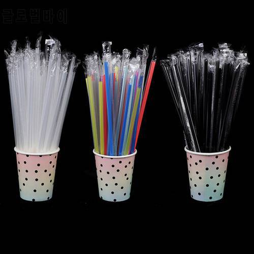 100pcs Clear wrapped Drinking PP Straws Tea Drinks Straws Smoothies Jumbo Thick holiday event party