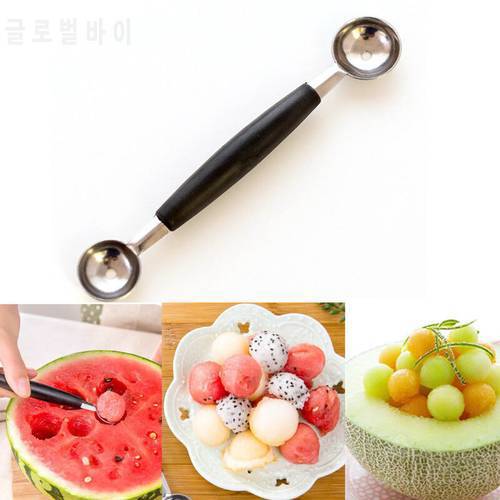 Double-end Melon Scoop Stalinless Steel Fruit Spoon Baller For Ice Cream Dessert Decor Kitchenware Cook Tool
