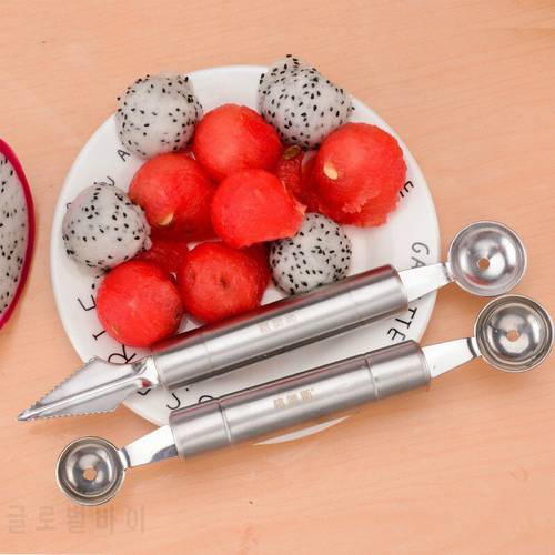 Fruit Cutting Tool Fruit Slicer Kitchen Carving knife Stainless steel fruit Double-headed watermelon pulp spoon Kitchen gadgets