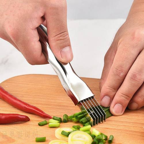 Kitchen Multifunction Onion Knife Cutter Graters Vegetable Tool Chopper Sharp Stainless Shredded Green Onion Knife Cut Slicer